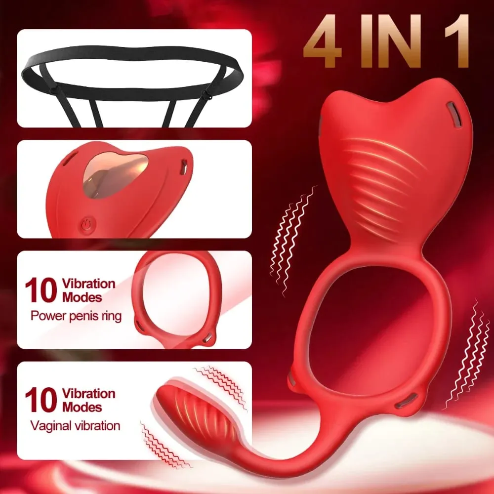 Vibromasseur portable 4 en 1, 10 fréquences, anneau de pénis, stimulateur de Clitoris, point G, masseur Anal, jouets sexuels pour adultes, masturbateur — image 2