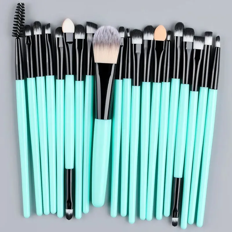 Sada 20ks štětců na make-up pro kosmetiku Foundation Blush Powder Eyeshadow Kabuki Blending Brush with Powder Puff Beauty Tools — image 9