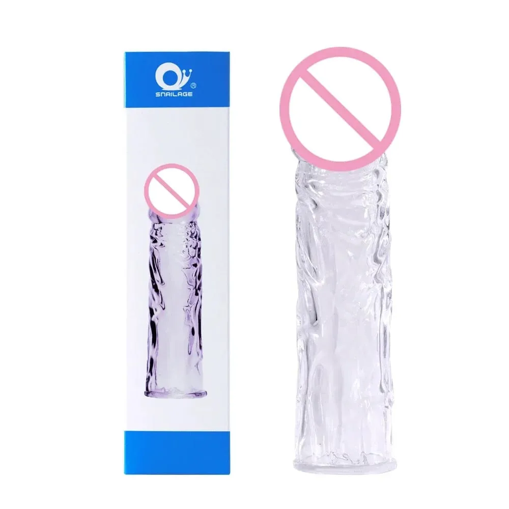 Delay Spray Clit Penis Extensions Condom Sleeve Male Enlargement Massager Cock Ring Cover Adult Sex Toys Penis Cock Ring — image 2