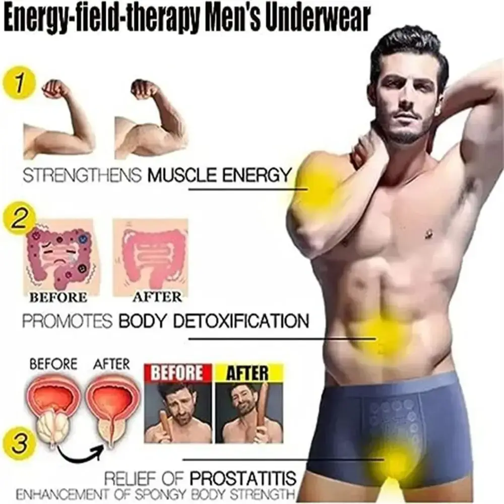 Energy Field Therapy Men's Underwear Elastic Polyester Fibre Long Lasting Slim Briefs Breathable Magnetic Therapy Men Underwear — image 10
