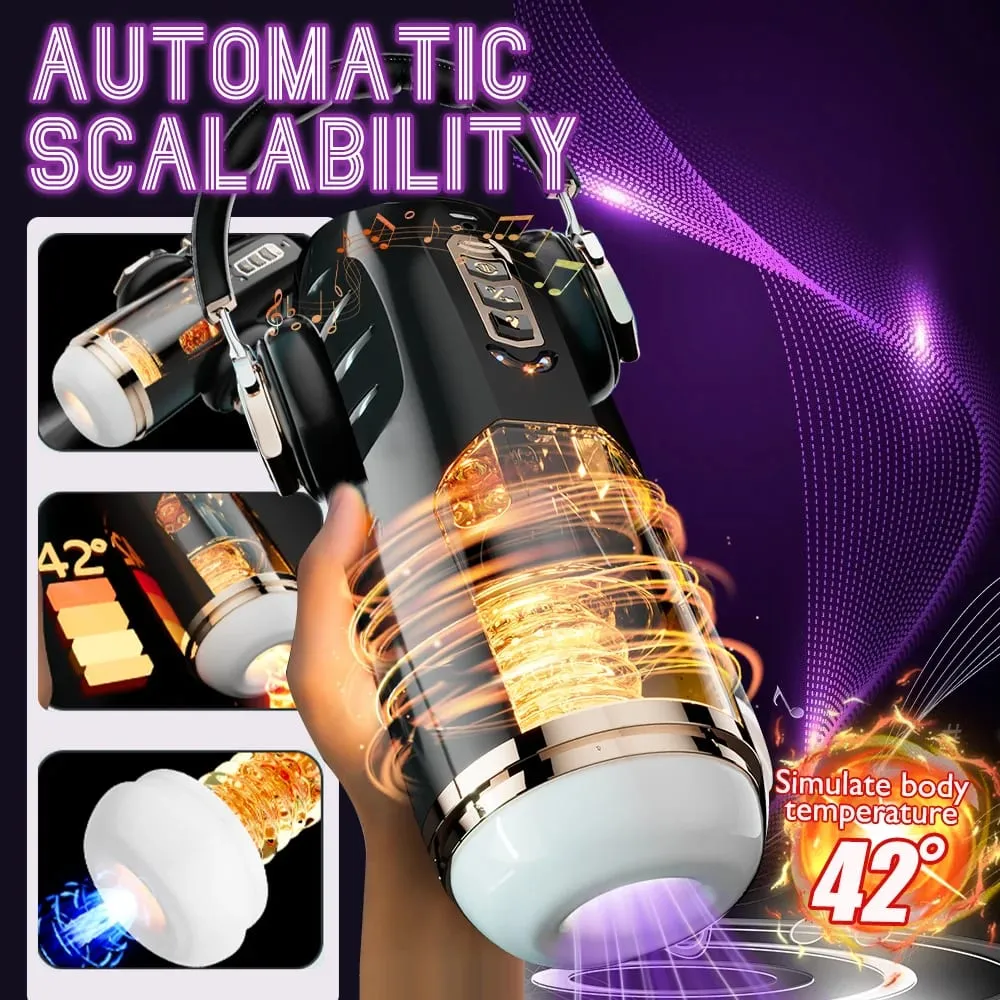 Automatic Male Masturbator Telescopic Vibrator Heating Sexy Voice Suction Cup Electric Pocket Pussy Sex Toys For Men — image 3