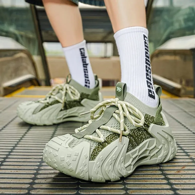 Sepatu kets musim panas ringan pria jaring ventilasi berlubang sepatu harian luar ruangan fleksibel Anti abrasi busa lembut — image 2
