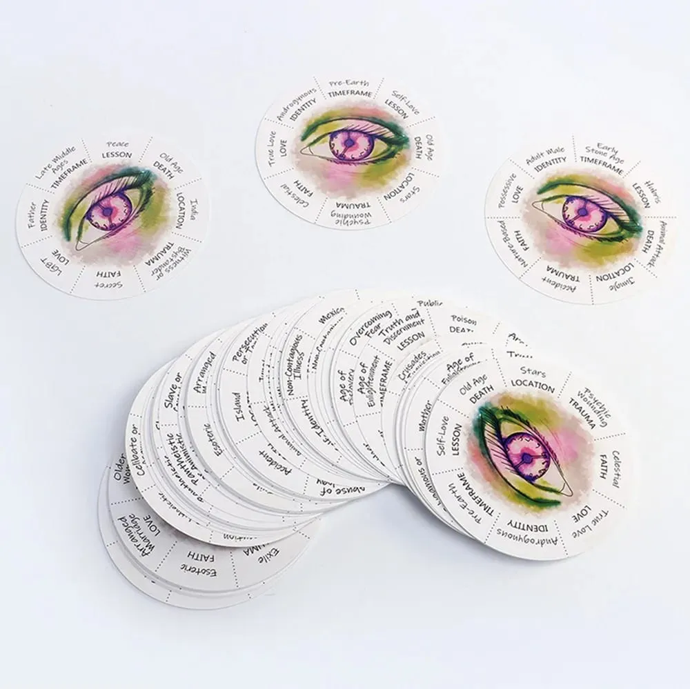 87 PCs Uncover Your Past Lives Oracle Cards Round Tarot Deck Divination Tool for Spiritual Enlightenment and Board Game — image 3