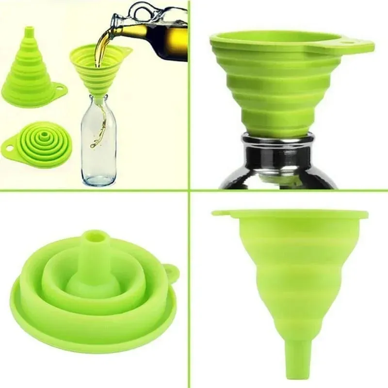 Mini Silicone Gel Foldable Collapsible Style Funnel Hopper Tool sa Kusina