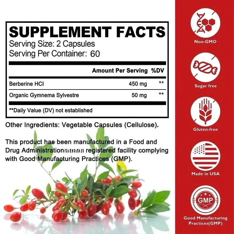 Berberine Capsules ศักยภาพสูงสุดสำหรับระดับน้ำตาลในเลือด ระบบภูมิคุ้มกัน สุขภาพ ความแข็งแรงสูง การจัดการน้ำหนักเพื่อสุขภาพ — image 6