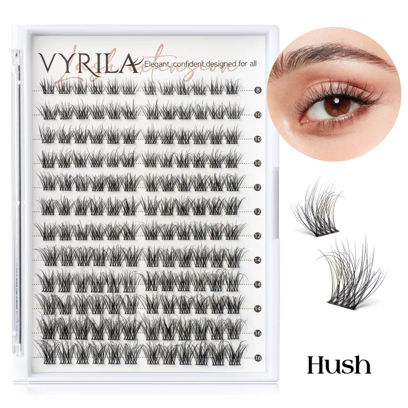 Individual Lashes Cluster C Curl Mix Lash Clusters 3D Wispy DIY Eyelash Extension 0.1mm Super Thin Band Resuable Natural Lashes