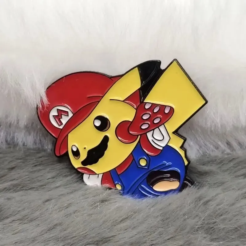 Pokemon Pikachu Enamel Pin Lapel Pin untuk Beg galas Kerongsang Besi Lencana Kerongsang Fesyen untuk Pakaian Hadiah Barang Kemas — image 5
