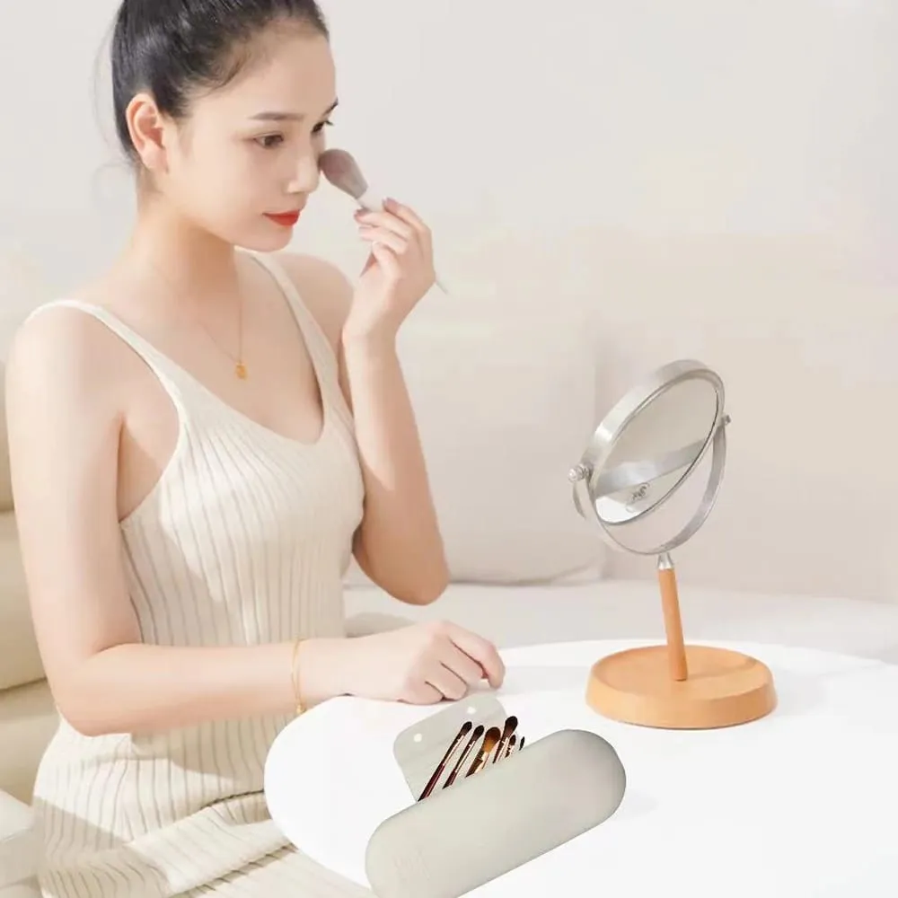 1 PC Pennello per trucco in silicone Pennelli cosmetici portatili morbidi per il viso Borsa per pennelli per trucco di grande capacità Custodia per trucco lavabile — image 3