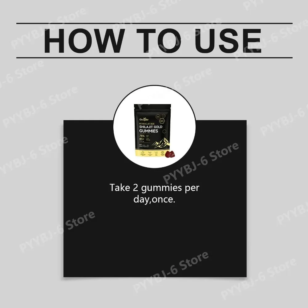 Himalayan Shilajit Gold 60 Gummies Minerals Formula รองรับการเพิ่มพลังงานและความมีชีวิตชีวาของร่างกาย ผลิตภัณฑ์เสริมอาหารจากธรรมชาติ — image 6