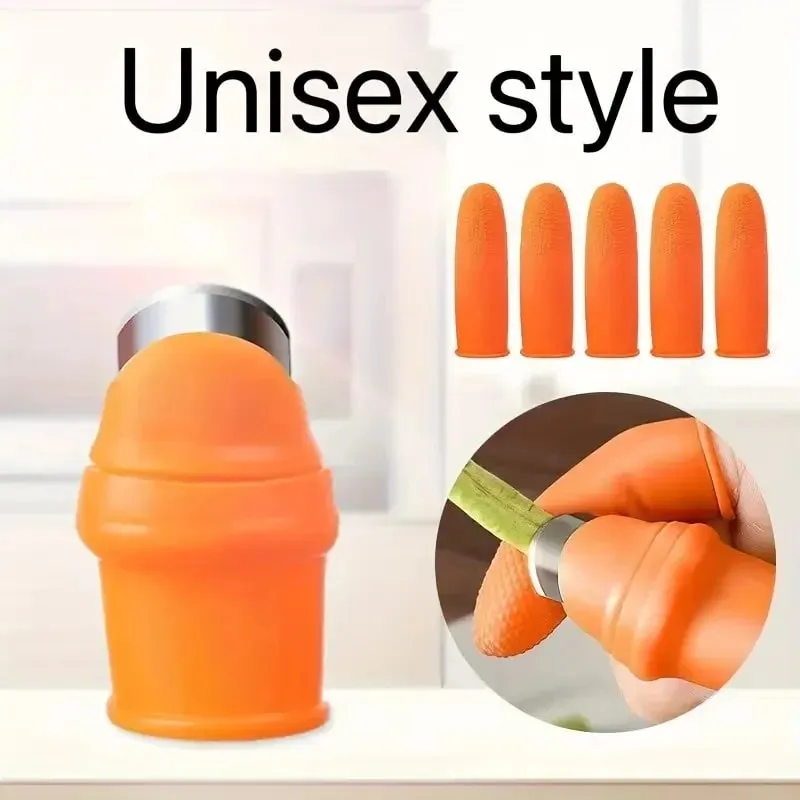 Juego de cuchillos para pulgar con dedales para pelar ajo, descascarar fresas, recoger granos de pimienta y verduras (6 piezas) — image 2