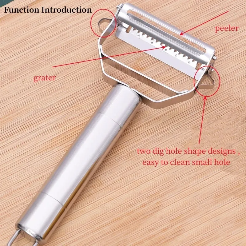 1 Pack Of Stainless Steel Peeler Kitchen Multifunctional Vegetable Cutter Fruit And Vegetable Tools Potato Carrot Melon Grater — image 3