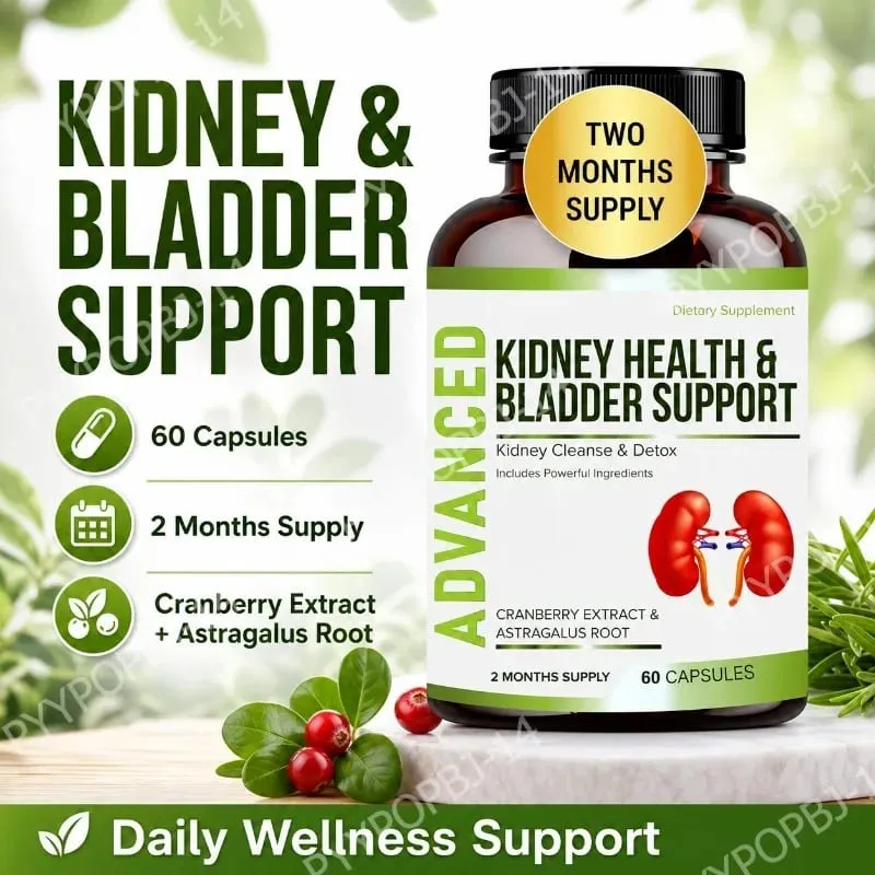 Suplemen Pendukung Ginjal untuk Pemulihan Ginjal dengan Chanca Piedra Cranberry Juniper Berries untuk Detoks dan Kesehatan Kandung Kemih 60 Hitung — image 1