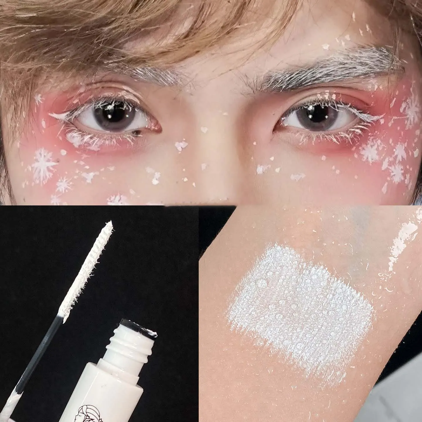 Rímel 3d de alongamento branco, à prova d'água, multifuncional, tintura de sobrancelha branca, creme, cosplay, palco, festa, ferramentas de maquiagem para os olhos — image 3