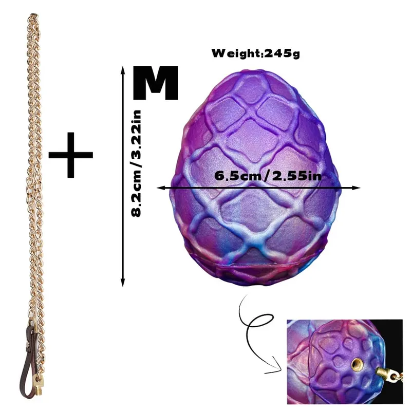 ไข่ขนาดใหญ่ Anal Plug Dildo พร้อมโซ่ Traction Butt Plug คู่ BDSM สำเร็จความใคร่ 18 + ผู้หญิง Oviposition เทรนเนอร์ Lay -ไข่ของเล่น — image 8