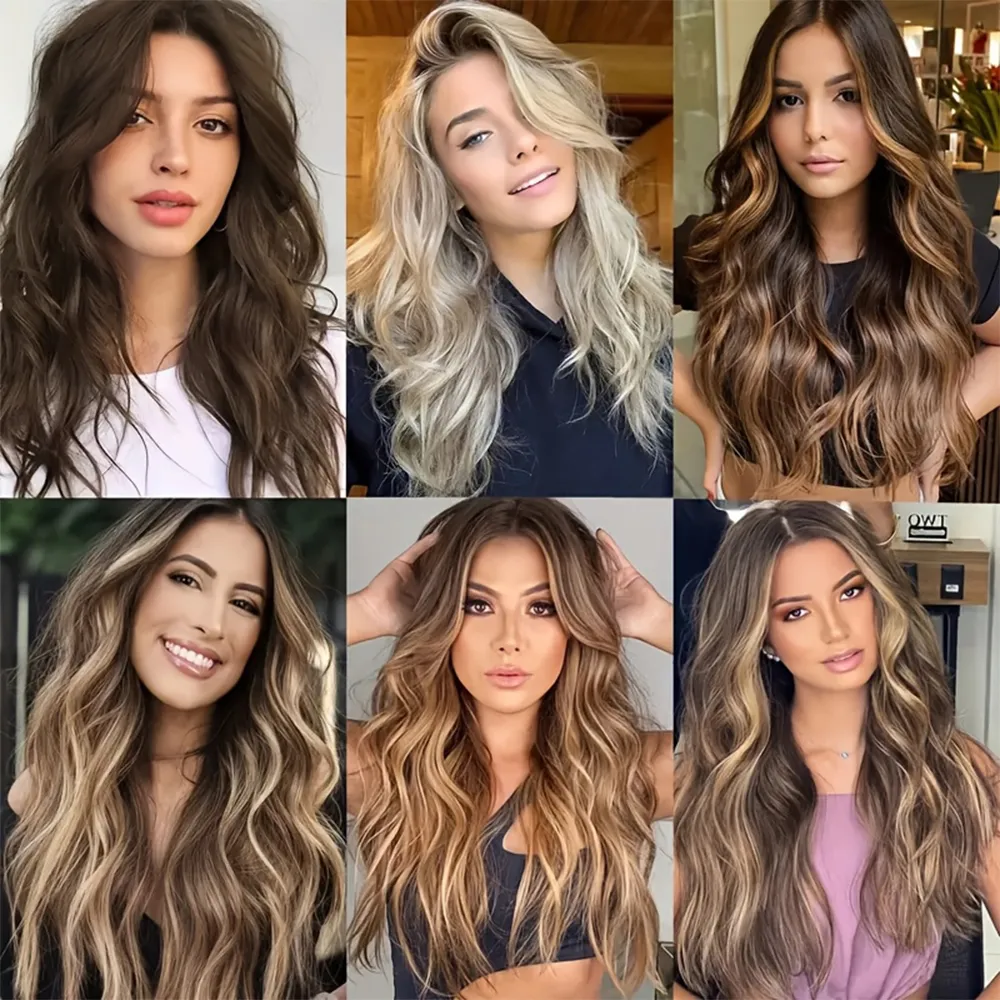 7 Clips In Hair Extensions Long Wave Hairstyle Blck 20inch Natural Synthetic Hair Daily Use Hairpiece For Women — image 6