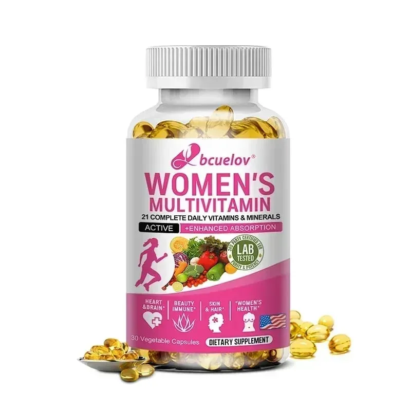 Capsule multivitaminiche giornaliere per donne - Integratore multivitaminico e multiminerale per la salute della pelle, dei capelli, dell'energia, del supporto immunitario
