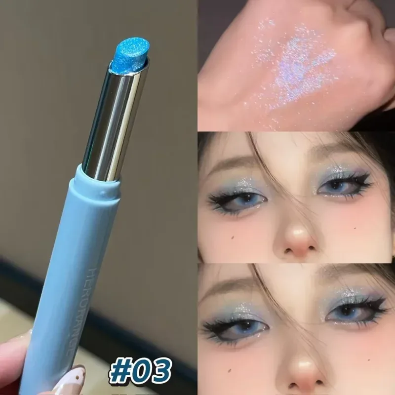 Punk Purple Metallic Eyeshadow Stick Waterproof Lasting Pearlescent Glitter Eye Shadow Highlight Eyeshadow Fine Shiny Eye Makeup — image 9