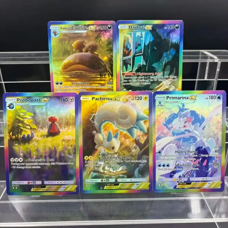 5ks DIY POCKET Collection Cards Mewtwo Leafeon ex Self Made Single Card Klasická hra Anime Card Gift Toy — image 4