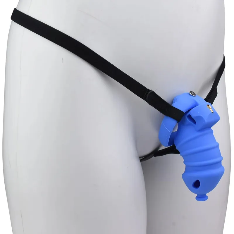 Cage à pénis en Silicone pour homme, ceinture de chasteté, gode, serrure Anti-fuite, jouets sexuels pour hommes, accessoires érotiques — image 19