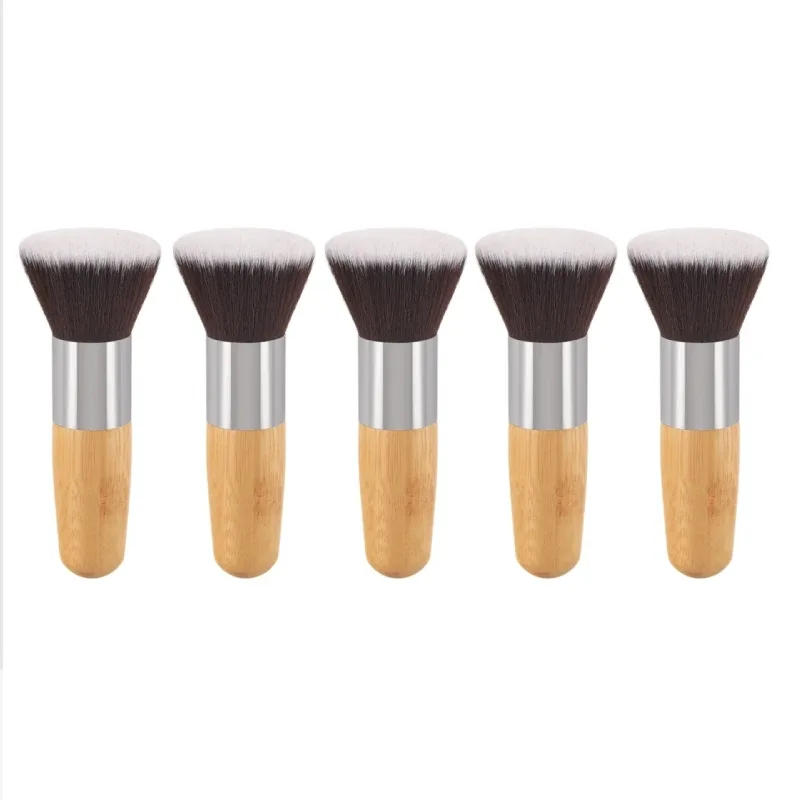 Bamboe handvat Foundation Brush Los poeder Make-up kwasten Blush Contour Vloeibare Foundation Cream Professionele gezichtsschoonheidstools — image 13