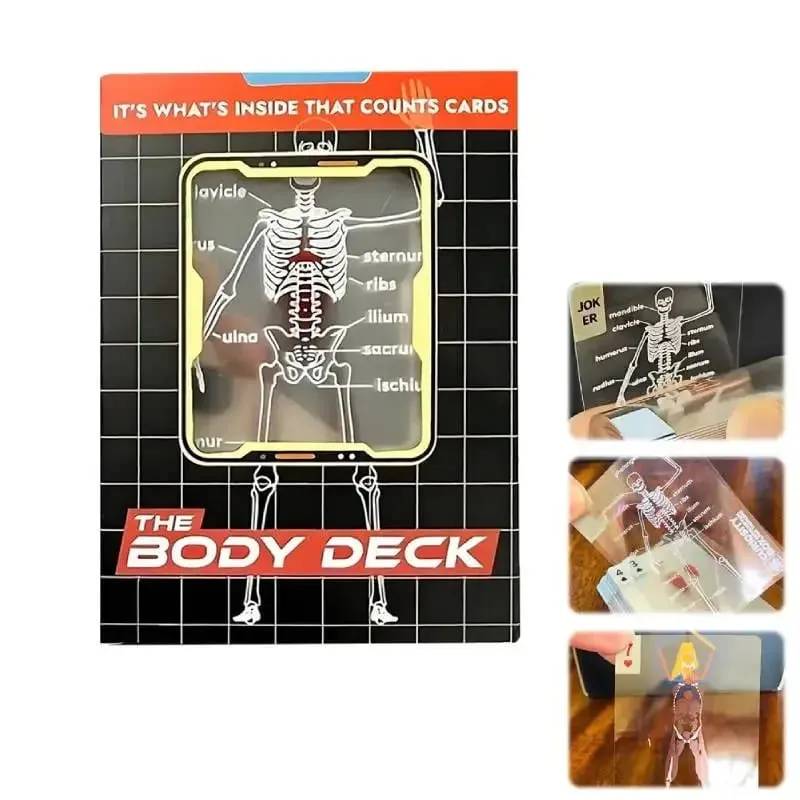 Human Skeleton Knowledge Pokerové karty Průhledné PVC vodotěsné karty Vzdělávací dárky a sběratelské předměty pro studenty medicíny — image 4