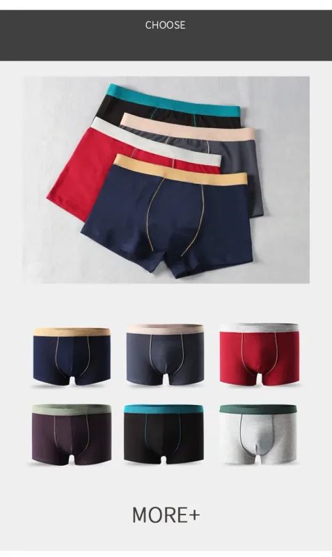 Stor storlek Sömlösa underkläder Herr Boxershorts i massiv bomull Herrtrosor Andas Boxers Herrpaket Kalsonger Man — image 9