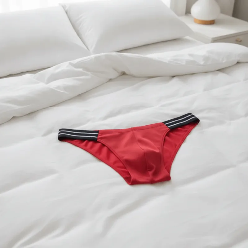 Lingerie Triangle pour hommes, culotte taille moyenne, respirante, fine, à rayures, grande taille, sous-vêtements pour hommes, quatre saisons — image 13