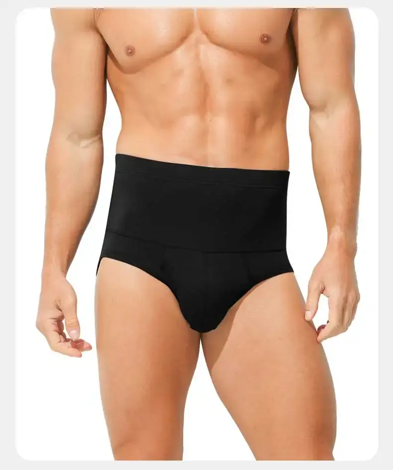 Caleçon en coton pour hommes, taille haute, amincissant, protège la taille, chaleur améliorée, caleçon court pour vêtements de sport en surpoids — image 13