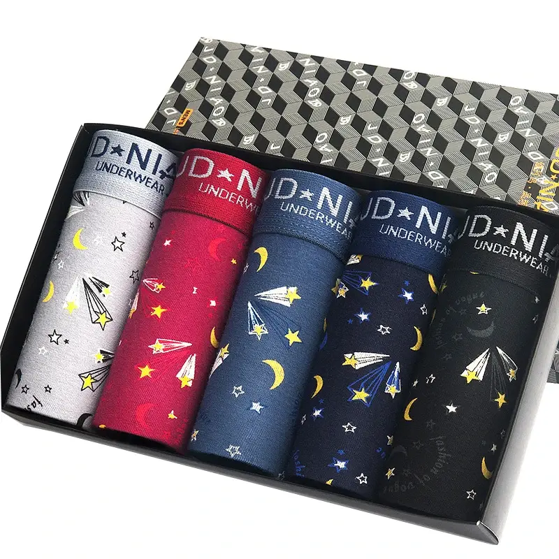 5 pièces/lot hommes caleçons mode tendance Boxer Shorts couleur unie sous-vêtements été 100% coton respirant taille moyenne hommes culottes — image 4