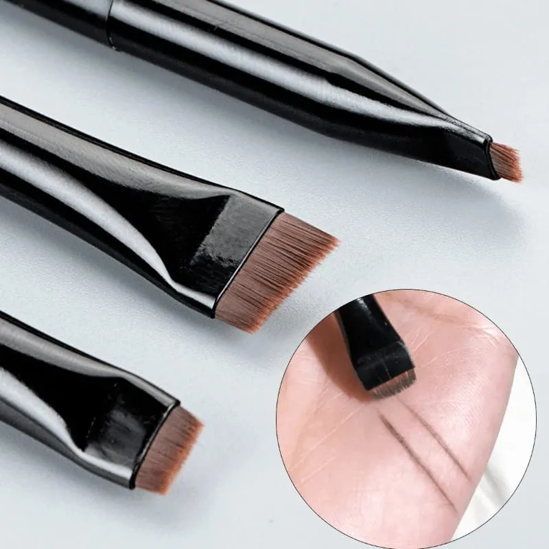 3pcs Blade Eyeliner Brush Eyebrow Brush Portable Flat Fine Eyeliner Pencil Eyebrow Contour Makeup Brush