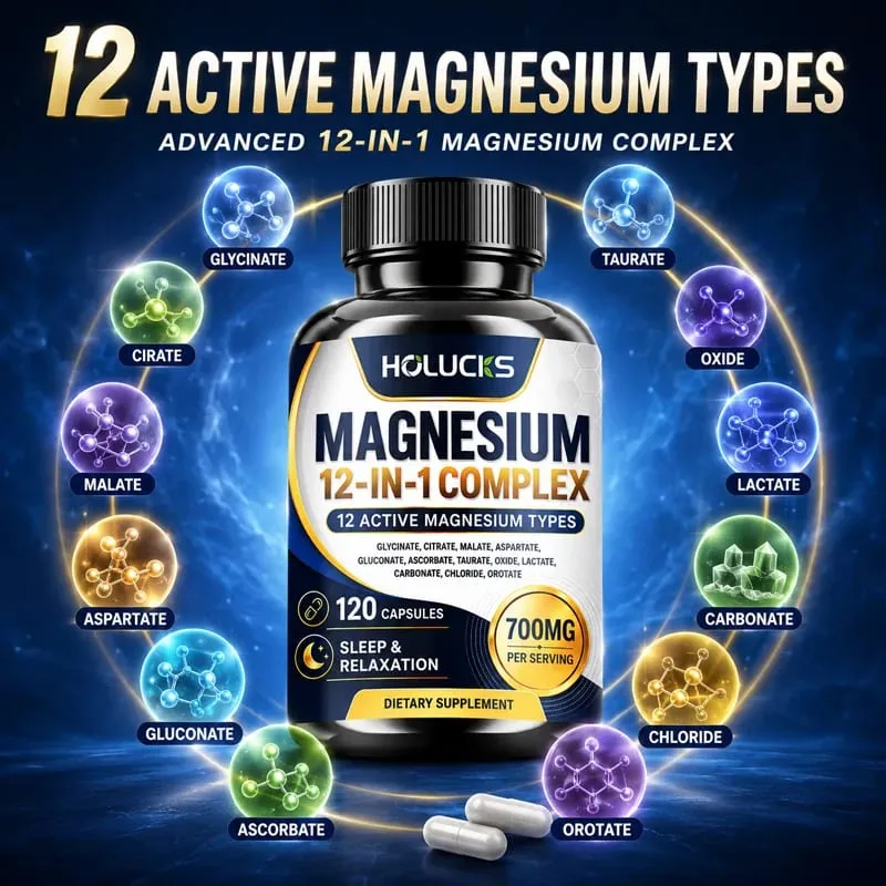 Magnesium Complex 700mg 12 dalam 1 Suplemen Menyokong Jantung & Tulang Bantuan Kesihatan Bantuan Relaksasi Meningkatkan Kekuatan Otot Meningkatkan Imun — image 3