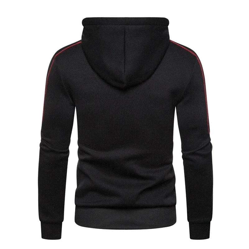 Men's Hoodie Black White Army Green Red Hooded Color Block Fleece Cool Casual Winter Clothing Apparel Hoodies Sweatshirts — image 4