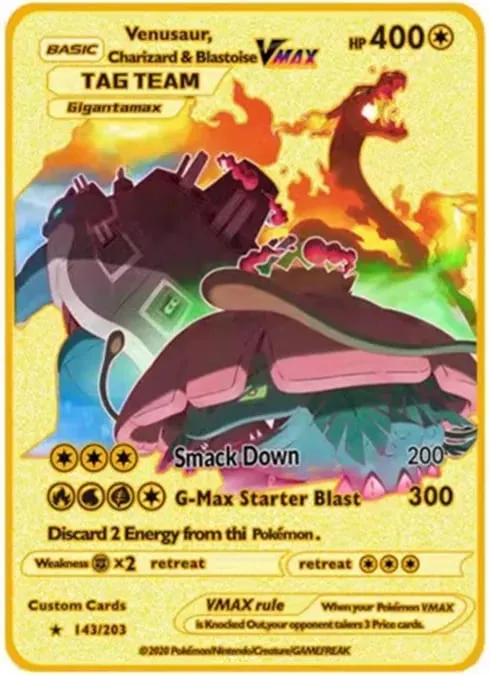 English Version Pokemon Metal Card Anime Figure Pikachu Charizard Mewtwo Battle Trading Game Collection Cards Model Toy Gifts — image 14