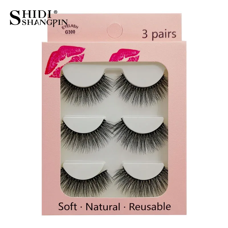 Faux Cils 3 paires de Faux Cils naturels longs en vison 3D, doux, moelleux, vaporeux, faits à la main, outils de maquillage pour les yeux, Maquiagem — image 32