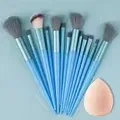 Professiona 13PCS Set Berus Mekap Foundation Eyeshadow Blush Powder Campuran Kosmetik Gebu Lembut Set Lengkap Alat Solekan Wanita