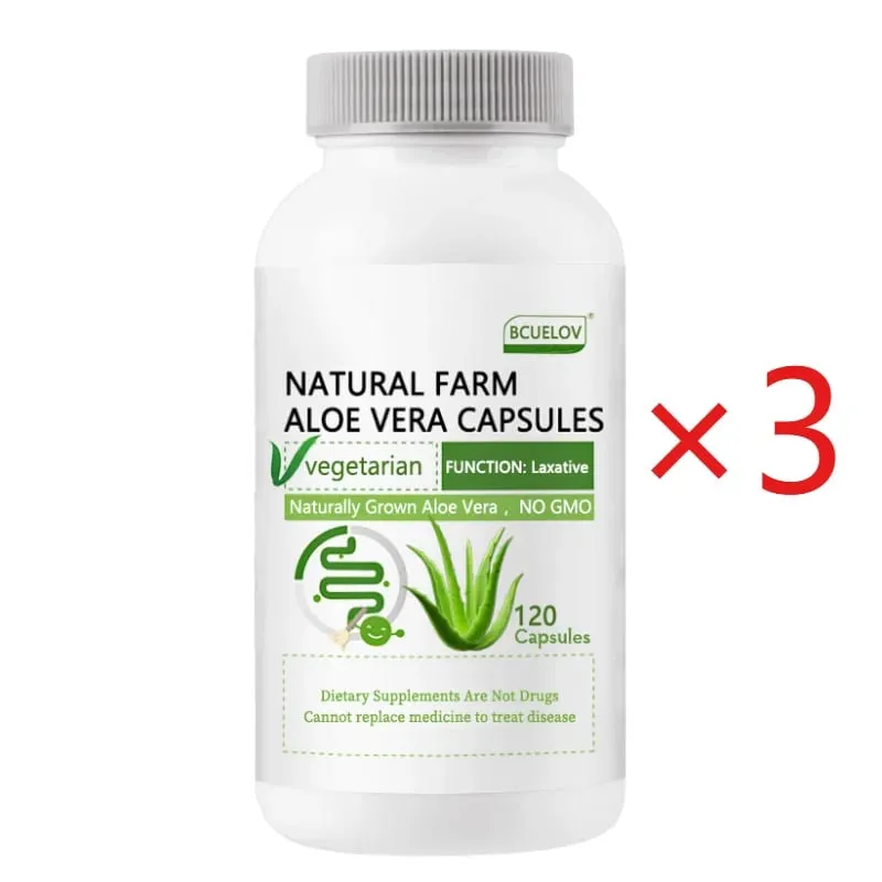 Aloe Vera Extract Capsules - Helps Cleanse and Detoxify The Colon Burn Fat Maintain Stomach Acid Balance and Boost Immunity