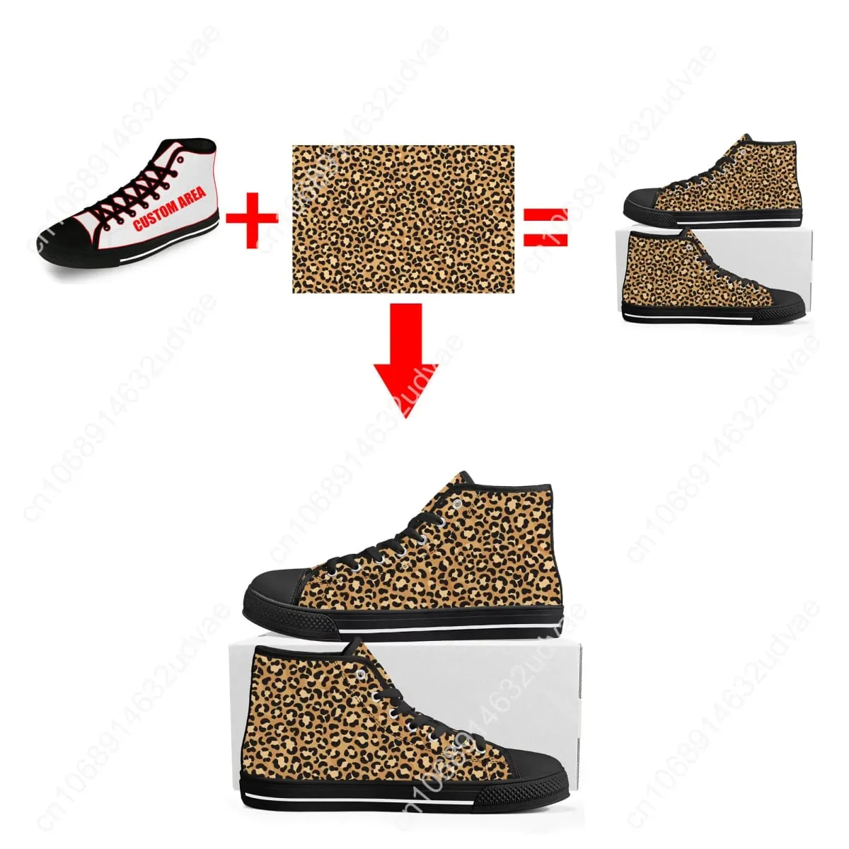 Pánské vulkanizované tenisky Vysoké plátěné boty Vlastní obrázek Název Design Pánské ploché boty Šněrovací obuv Dropshipping — image 7