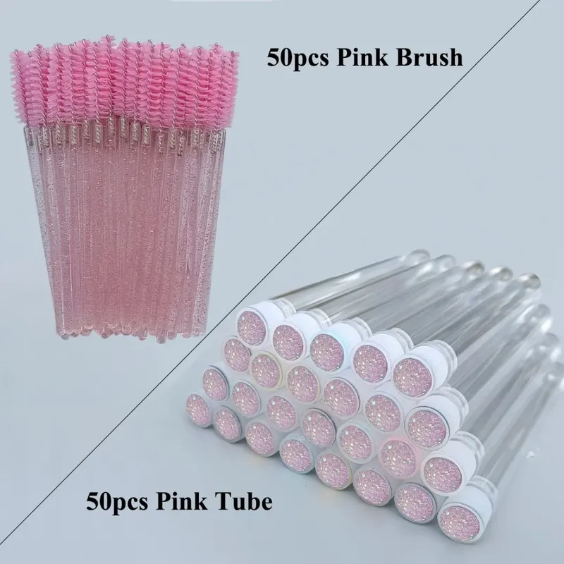 50pcs แปรงขนตาแบบใช้ซ้ำได้หลอดสำหรับขนตามาสคาร่าแบบใช้แล้วทิ้ง Wands Eyebrow แปรง Applicator แปรงขนตา — image 9