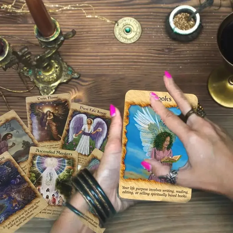 Terapia aniołami Karty Oracle Przewodnik PDF Karty tarota Talia do gier planszowych na imprezę rodzinną, kobiety, zabawki dla dzieci — image 3