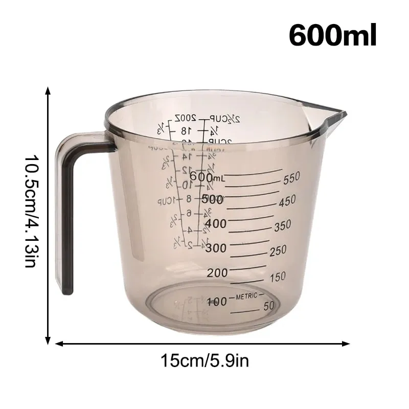 1 Chiếc Làm Bánh Chất Lỏng Cốc Đo PS Cân Cốc Nhựa Đo Thể Tích Cốc Bếp Dụng Cụ Nướng Bánh 150/300/600/1000Ml — image 9