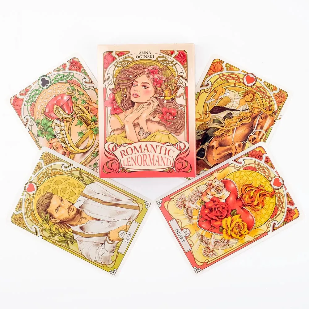 37 Adet Kartları Romatic Lenormand Tarot Güverte Tam İngilizce Versiyonu Oracles Güverte Kız Masa Oyunları 10.2*7.2 Cm
