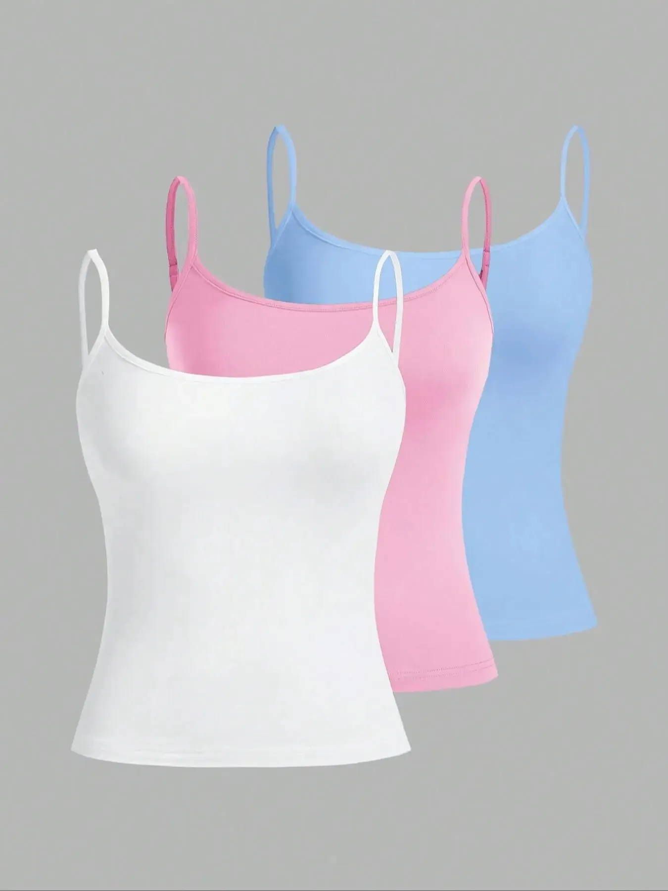 European and American Spring Summer and Autumn Solid Color Daily Casual Adjustable Suspender Vest Three-Piece Set — image 10