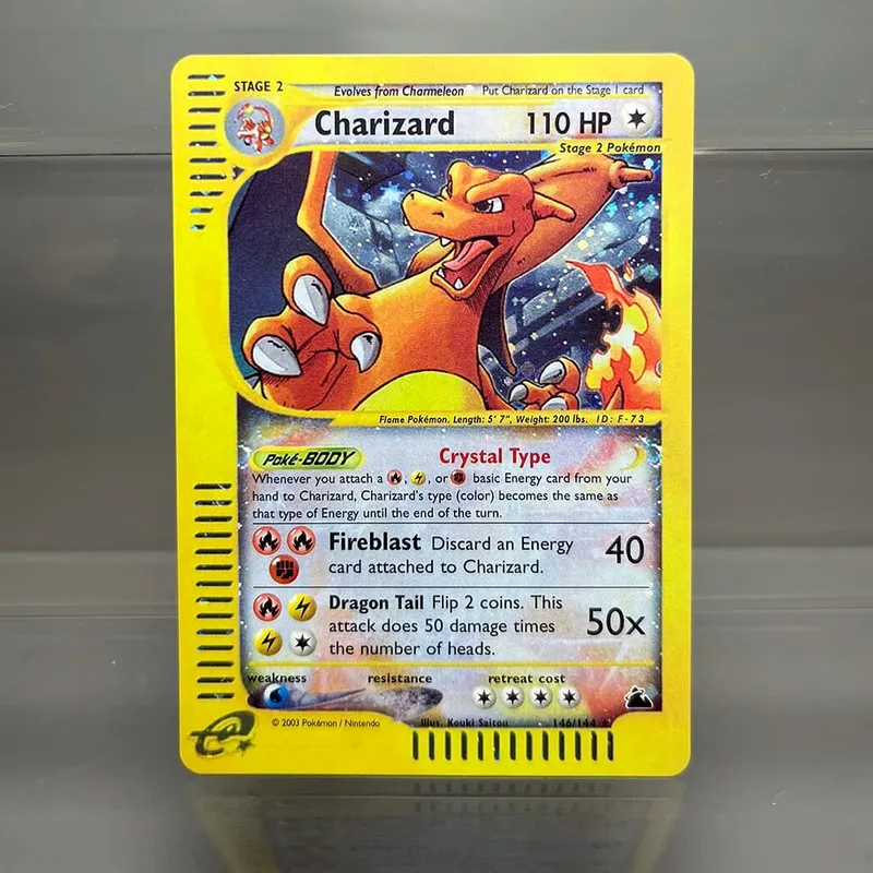 Charizard PTCG Single Collection Card 1. vydání 1996 Vmax Ex Rare Rainbow Card PKM Proxy karty Hračky Dárky — image 21