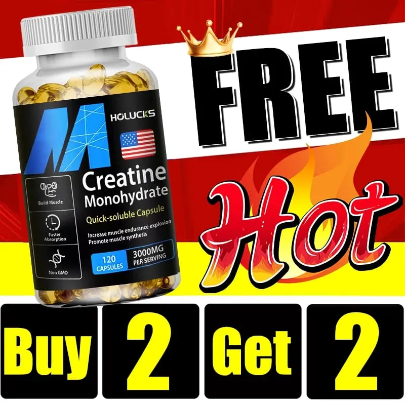 ซื้อ 2 แถม 2 ฟรี! แคปซูลครีเอทีนโมโนไฮเดรตบริสุทธิ์สนับสนุนการเจริญเติบโตของกล้ามเนื้อ ความแข็งแกร่งและประสิทธิภาพช่วยเพิ่มการทำงานของการรับรู้ — image 2