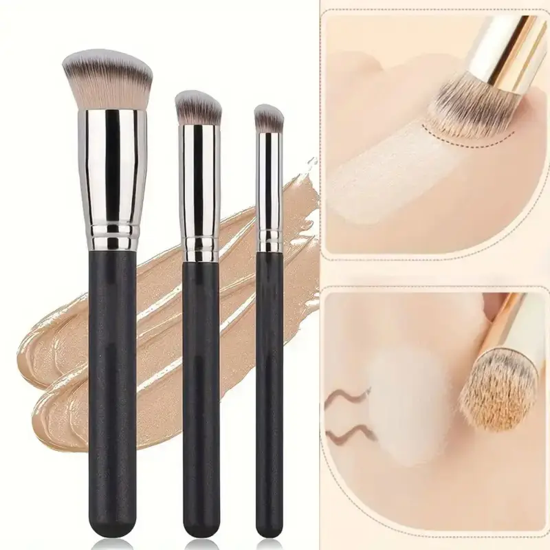 1-3 Stück Foundation Concealer Pinsel Premium Contour Rouge Pinsel Flawless Under Eye Dense Face Make-up Pinsel zum Verblenden