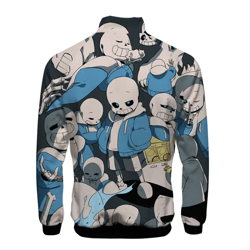 Sang Trọng Phổ Biến Sans Undertale 3D In Hình Dây Kéo Áo Raglan Áo Gió Bé Trai/Bé Gái Thoải Mái Cổ Đứng Áo Áo Khoác — image 17