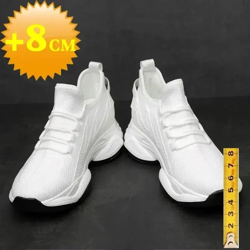 Increasing Men Sneakers Casual Heightening Shoes 8cm Height Increase Shoes for Summer Breathable 6cm Elevator — image 2