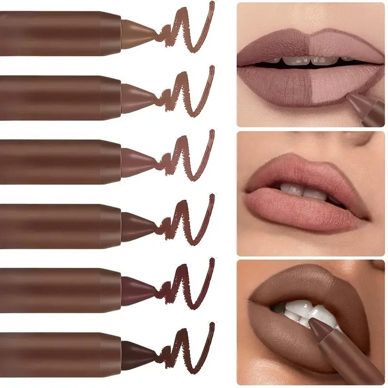 Matte Soft Mist Lip Liner Lipsticks 6 Colors Smooth and Pigmented Non-Stick Chocolate Lipsticks — image 2