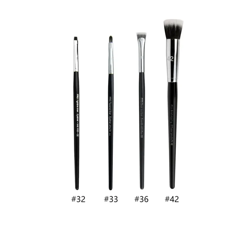 4 stk/sæt Pro Allover øjenskygge makeup børster Læbebryn Precision Concealer Blending Kuppelformet krøllet Smudge Highlight Make Up Brush — image 23