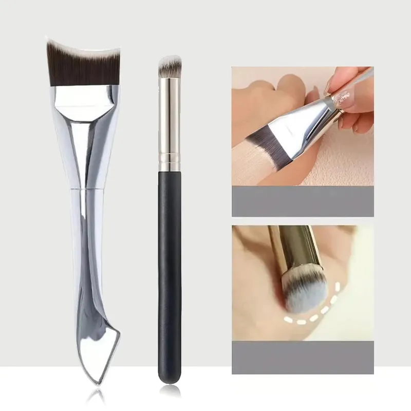Továbbfejlesztett Crescent Design alapozó smink ecset Ultra vékony, sima felvitel Folyékony maszk Spatula Sminkecsetek Szépségeszközök — image 16